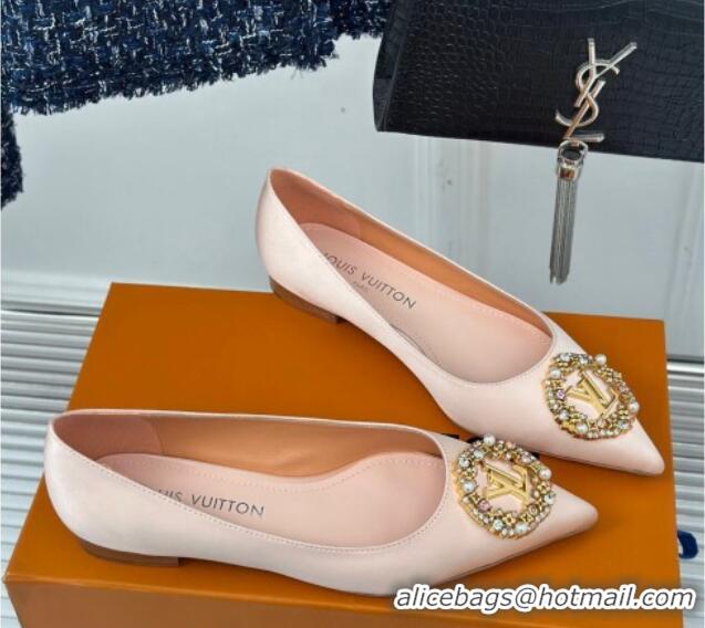 Pretty Style Louis Vuitton Met Ballerinas Flat 1.5cm in Satin Nude 226130