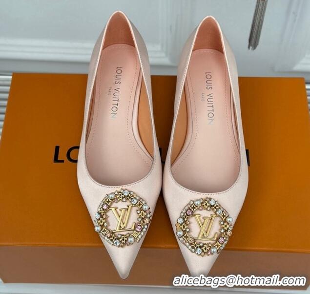 Pretty Style Louis Vuitton Met Ballerinas Flat 1.5cm in Satin Nude 226130