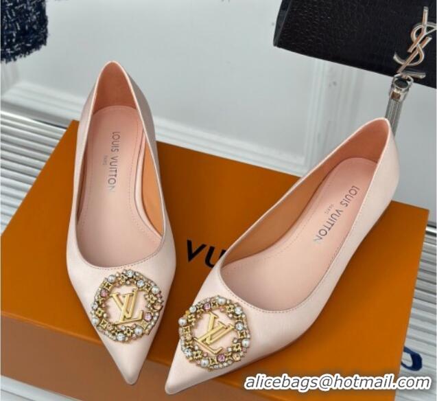 Pretty Style Louis Vuitton Met Ballerinas Flat 1.5cm in Satin Nude 226130