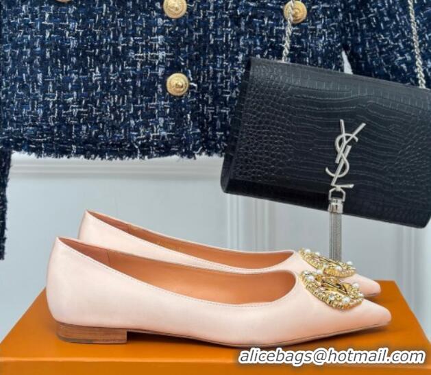 Pretty Style Louis Vuitton Met Ballerinas Flat 1.5cm in Satin Nude 226130