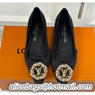 Popular Style Louis Vuitton Met Ballerinas Flat 1.5cm in Satin Black 0226131