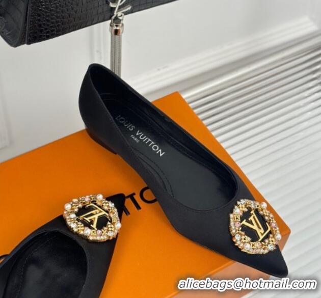 Popular Style Louis Vuitton Met Ballerinas Flat 1.5cm in Satin Black 0226131