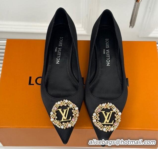 Popular Style Louis Vuitton Met Ballerinas Flat 1.5cm in Satin Black 0226131