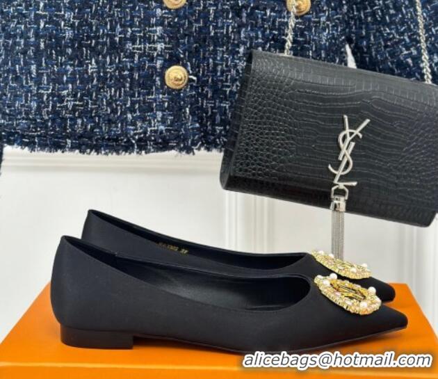 Popular Style Louis Vuitton Met Ballerinas Flat 1.5cm in Satin Black 0226131