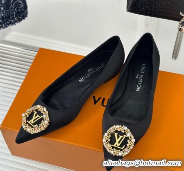 Popular Style Louis Vuitton Met Ballerinas Flat 1.5cm in Satin Black 0226131