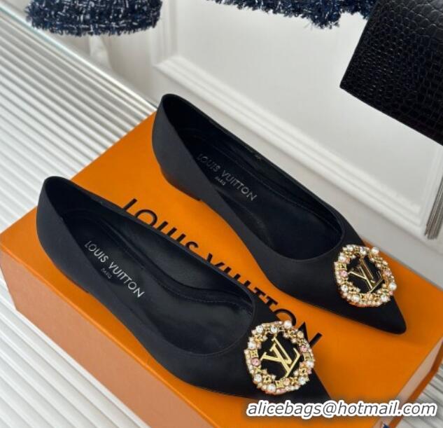 Popular Style Louis Vuitton Met Ballerinas Flat 1.5cm in Satin Black 0226131