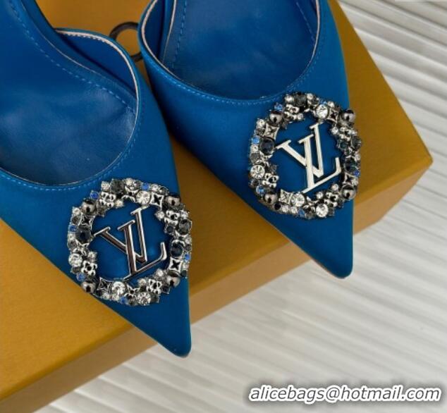 Low Price Louis Vuitton Met Slignback Pumps 7cm in Satin Blue 0226127