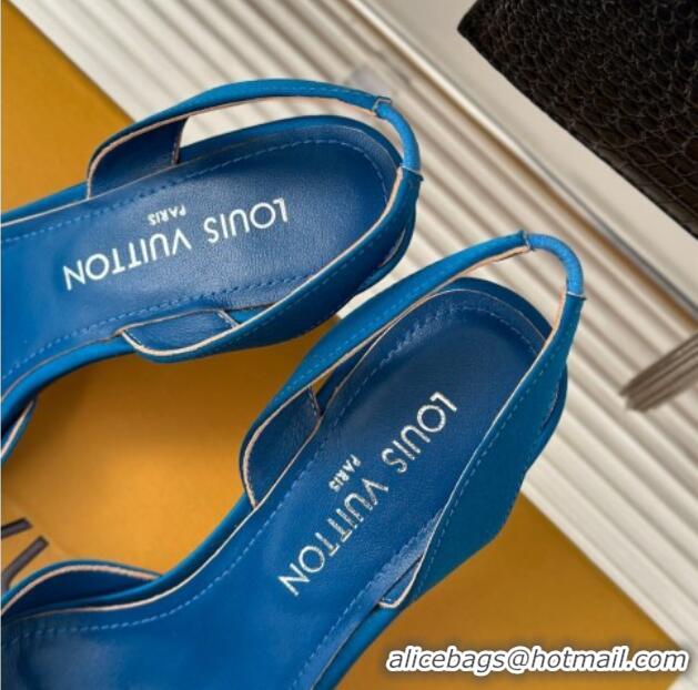 Low Price Louis Vuitton Met Slignback Pumps 7cm in Satin Blue 0226127