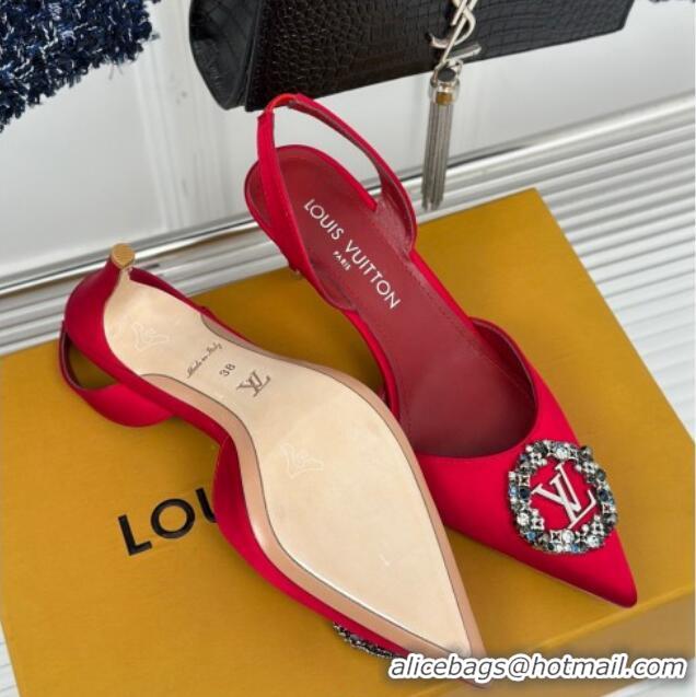 Best Product Louis Vuitton Met Slignback Pumps 7cm in Satin Red 226132