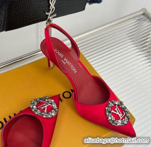 Best Product Louis Vuitton Met Slignback Pumps 7cm in Satin Red 226132