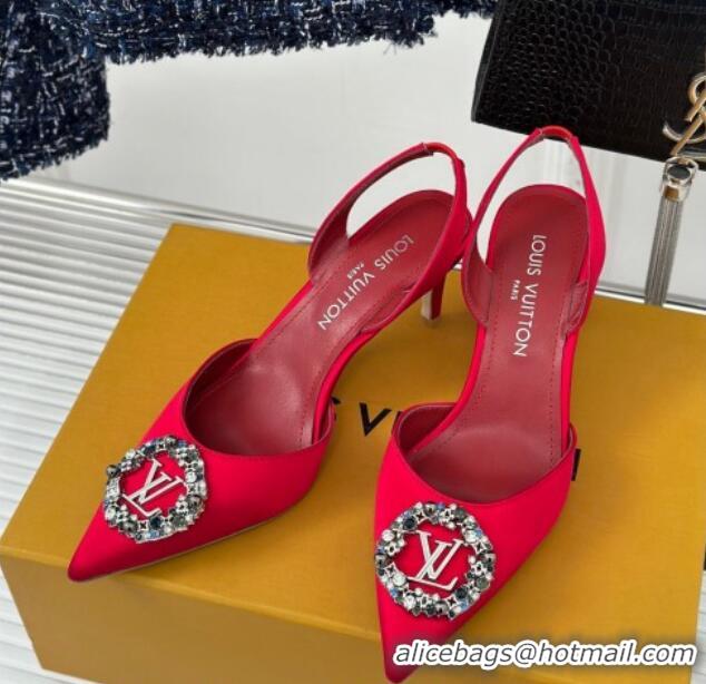 Best Product Louis Vuitton Met Slignback Pumps 7cm in Satin Red 226132