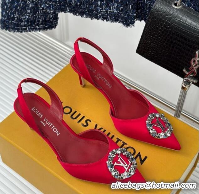 Best Product Louis Vuitton Met Slignback Pumps 7cm in Satin Red 226132