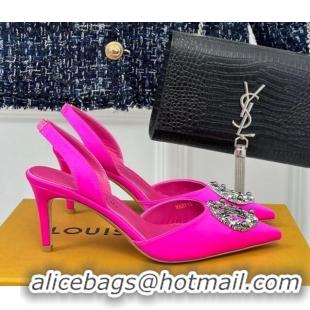 Unique Style Louis Vuitton Met Slignback Pumps 7cm in Satin Dark Pink 0226134