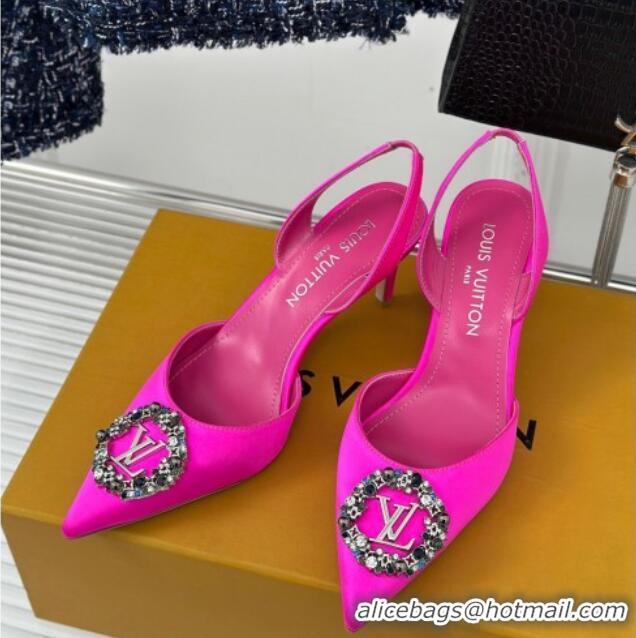 Unique Style Louis Vuitton Met Slignback Pumps 7cm in Satin Dark Pink 0226134