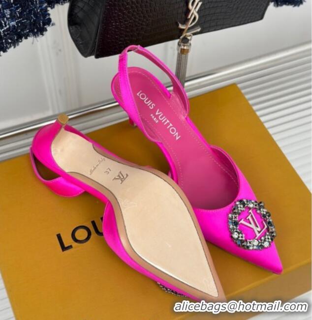 Unique Style Louis Vuitton Met Slignback Pumps 7cm in Satin Dark Pink 0226134