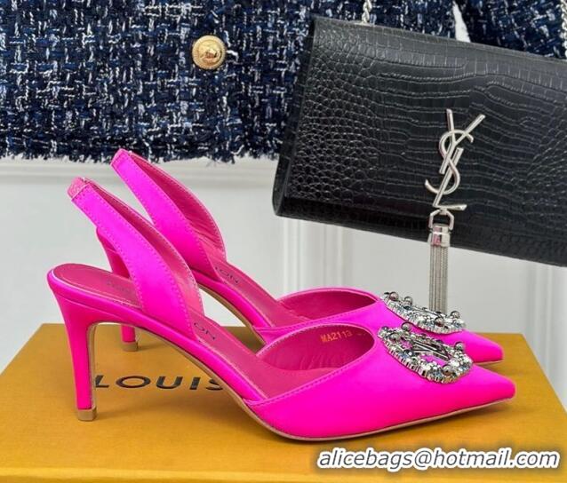 Unique Style Louis Vuitton Met Slignback Pumps 7cm in Satin Dark Pink 0226134