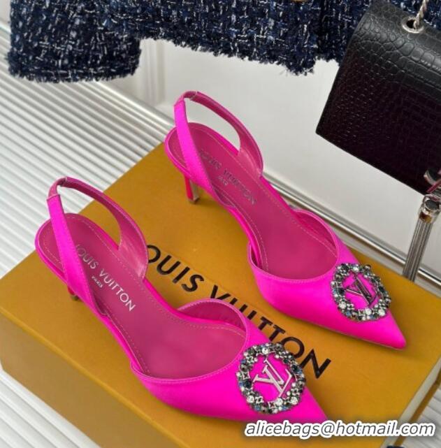 Unique Style Louis Vuitton Met Slignback Pumps 7cm in Satin Dark Pink 0226134