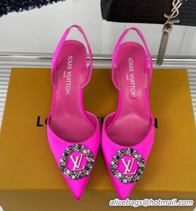 Unique Style Louis Vuitton Met Slignback Pumps 7cm in Satin Dark Pink 0226134