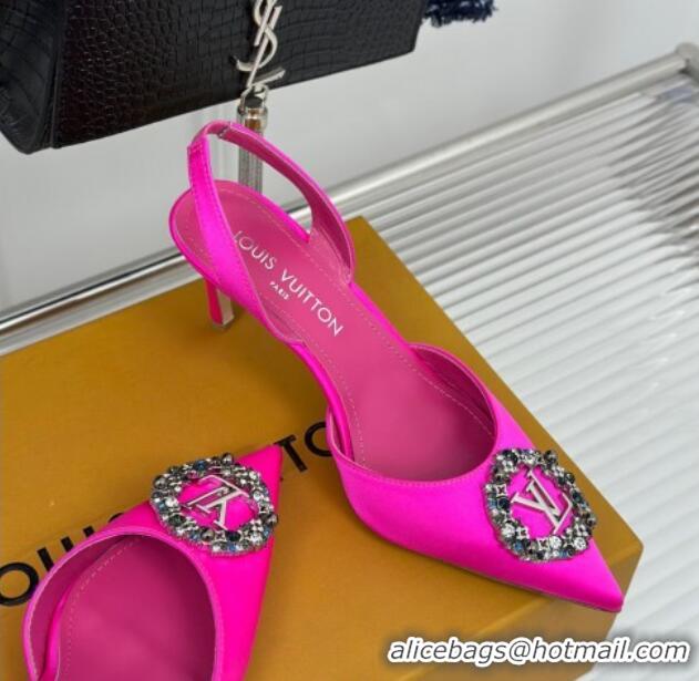 Unique Style Louis Vuitton Met Slignback Pumps 7cm in Satin Dark Pink 0226134