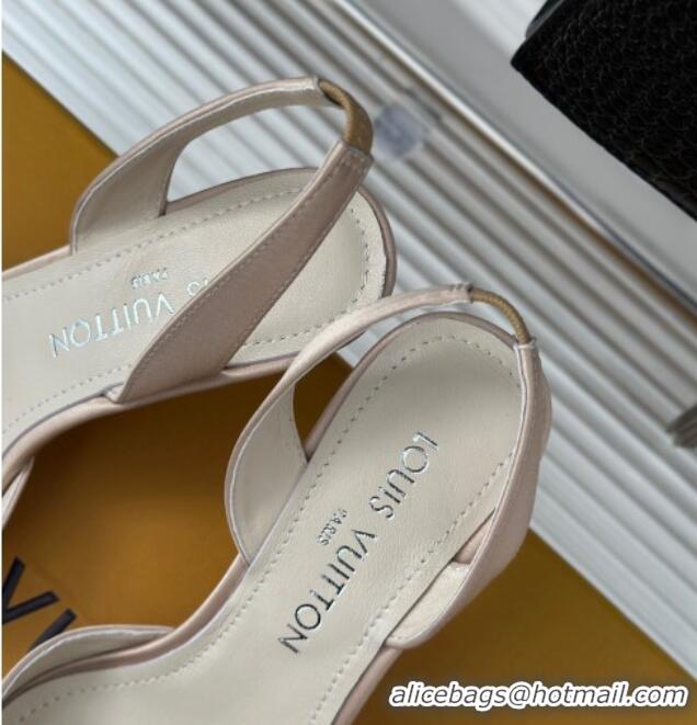 Low Cost Louis Vuitton Met Slignback Pumps 7cm in Satin Nude 0226135