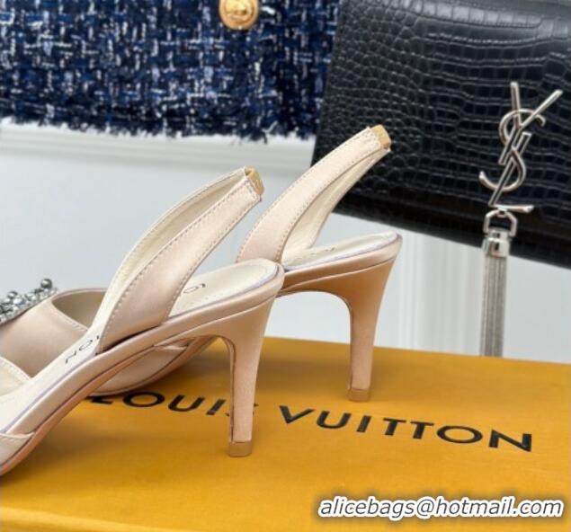 Low Cost Louis Vuitton Met Slignback Pumps 7cm in Satin Nude 0226135