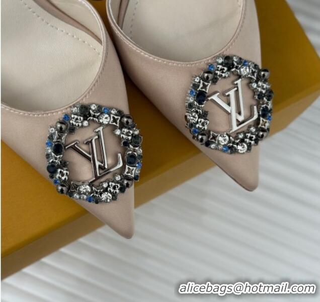 Low Cost Louis Vuitton Met Slignback Pumps 7cm in Satin Nude 0226135