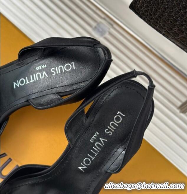 Luxurious Louis Vuitton Met Slignback Pumps 7cm/9cm in Satin Black 0226137