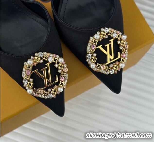 Luxurious Louis Vuitton Met Slignback Pumps 7cm/9cm in Satin Black 0226137