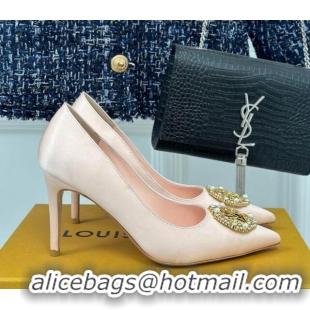 Best Grade Louis Vuitton Met Pumps 7cm/9cm in Satin Nude Pink 226133