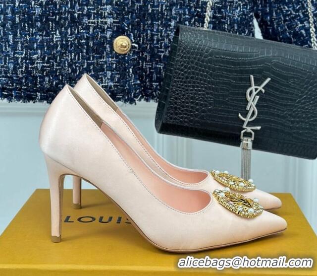 Best Grade Louis Vuitton Met Pumps 7cm/9cm in Satin Nude Pink 226133