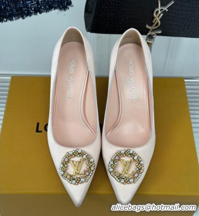 Best Grade Louis Vuitton Met Pumps 7cm/9cm in Satin Nude Pink 226133