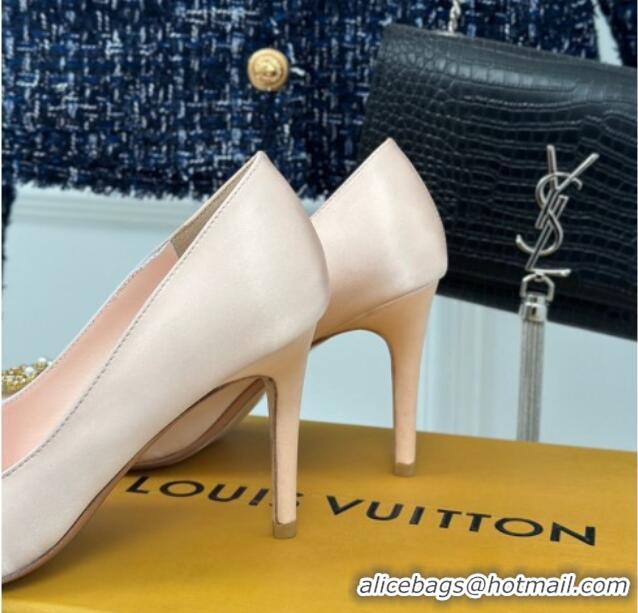 Best Grade Louis Vuitton Met Pumps 7cm/9cm in Satin Nude Pink 226133