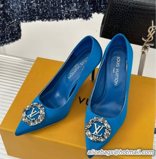 Top Design Louis Vuitton Met Pumps 7cm in Satin Blue 226138