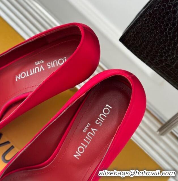 Charming Louis Vuitton Met Pumps 7cm in Satin Red 0226139