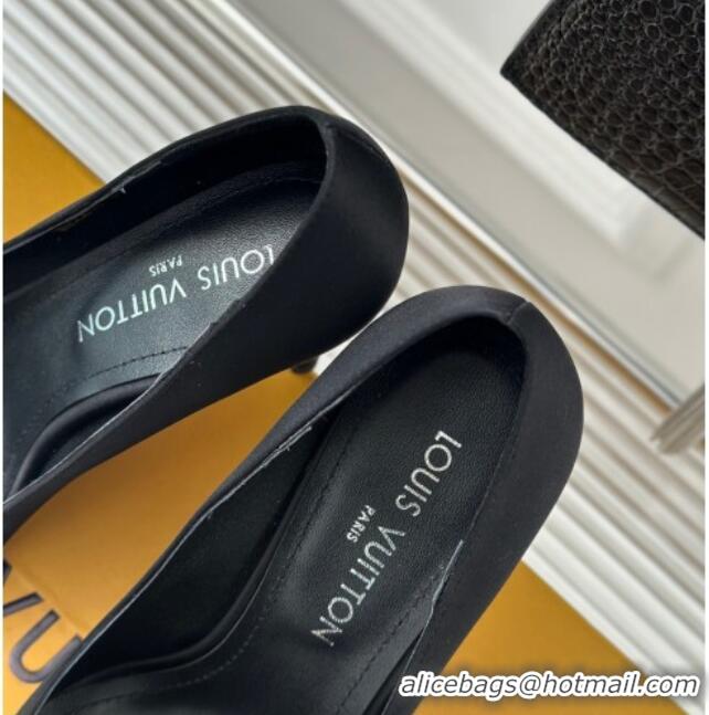 Luxury Discount Louis Vuitton Met Pumps 7cm in Satin Black 226140