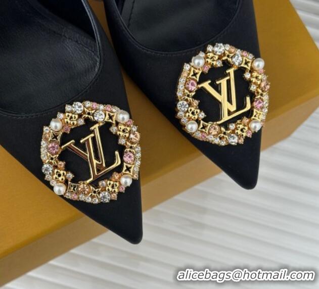 Luxury Discount Louis Vuitton Met Pumps 7cm in Satin Black 226140