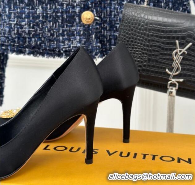 Luxury Discount Louis Vuitton Met Pumps 7cm in Satin Black 226140