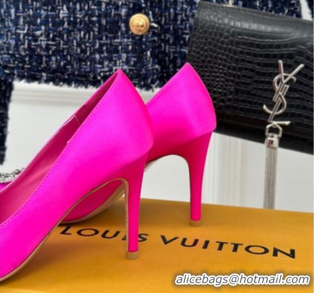 Luxury Louis Vuitton Met Pumps 7cm in Satin Dark Pink 0226141