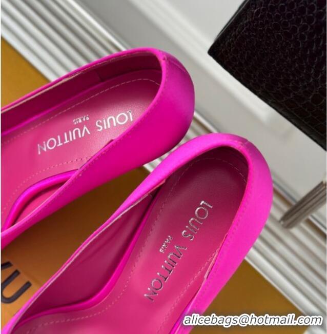 Luxury Louis Vuitton Met Pumps 7cm in Satin Dark Pink 0226141