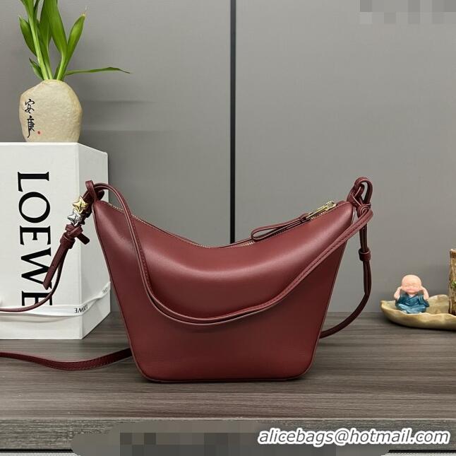 Promotional Loewe Mini Hammock Hobo bag in Classic Calfskin 262315 Burgundy 2023