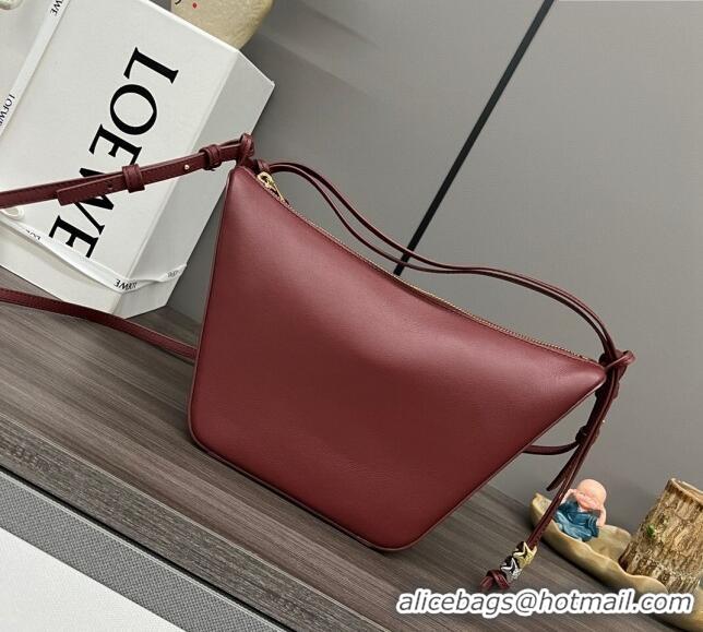 Promotional Loewe Mini Hammock Hobo bag in Classic Calfskin 262315 Burgundy 2023