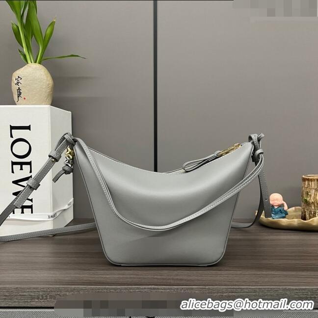 Buy Discount Loewe Mini Hammock Hobo bag in Classic Calfskin 262315 Light Grey 2023