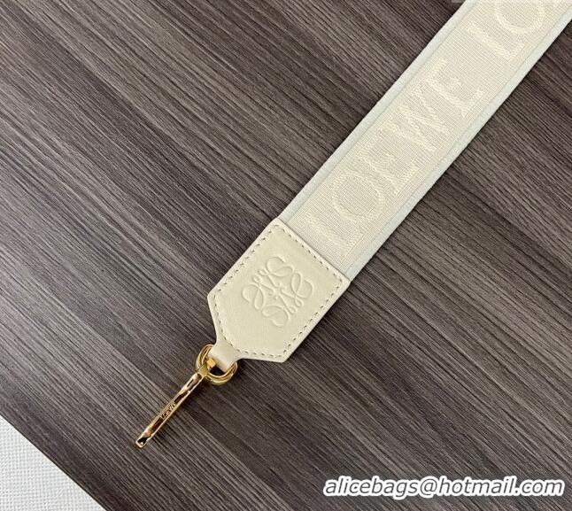 Famous Brand Loewe Anagram strap in jacquard and calfskin 651935 White 2023