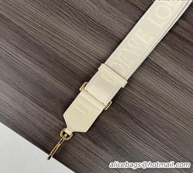 Famous Brand Loewe Anagram strap in jacquard and calfskin 651935 White 2023