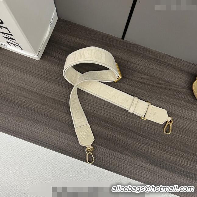 Famous Brand Loewe Anagram strap in jacquard and calfskin 651935 White 2023