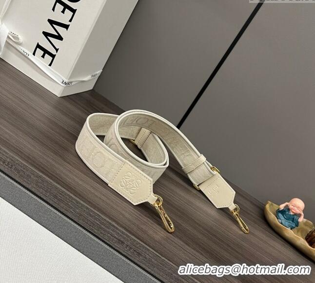 Famous Brand Loewe Anagram strap in jacquard and calfskin 651935 White 2023