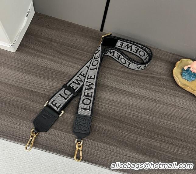 Grade Design Loewe Anagram strap in jacquard and calfskin 651935 Black/Gold 2023