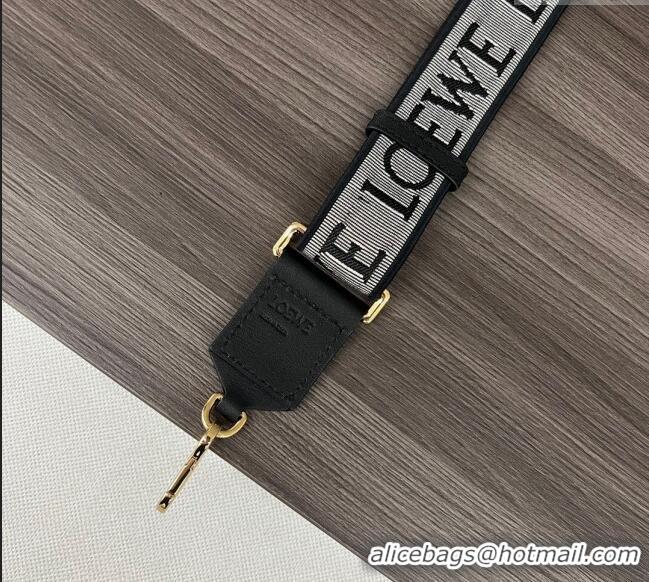 Grade Design Loewe Anagram strap in jacquard and calfskin 651935 Black/Gold 2023