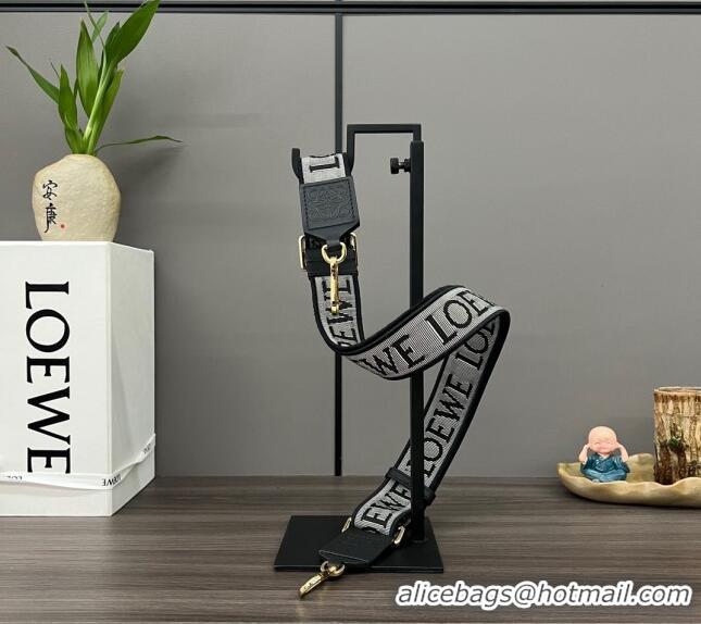 Grade Design Loewe Anagram strap in jacquard and calfskin 651935 Black/Gold 2023