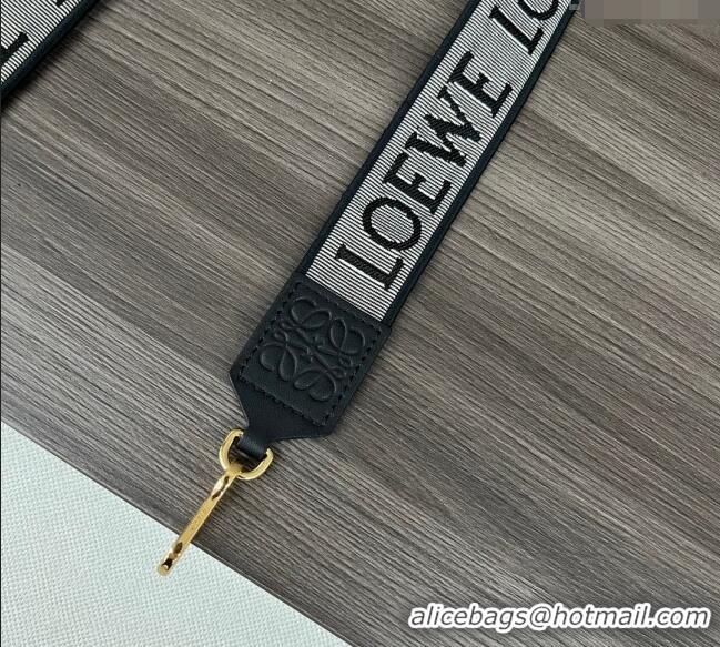 Grade Design Loewe Anagram strap in jacquard and calfskin 651935 Black/Gold 2023